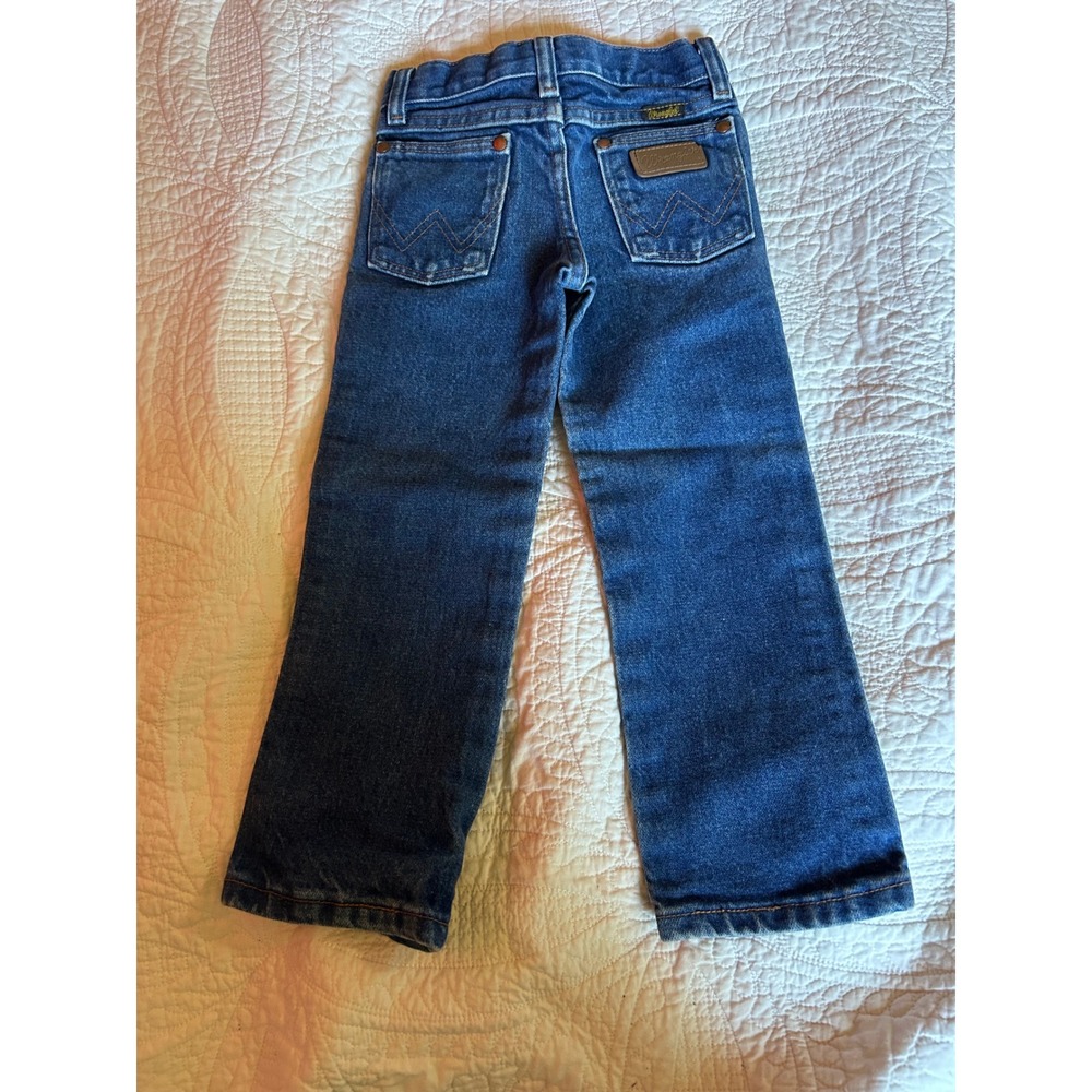 Wrangler Kids Blue‎ Denim Slim Fit Straight Leg Jeans 13MWZJP Size 4 Slim